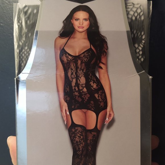 Dreamgirl lace fishnet garter teddy NWT - Picture 1 of 2